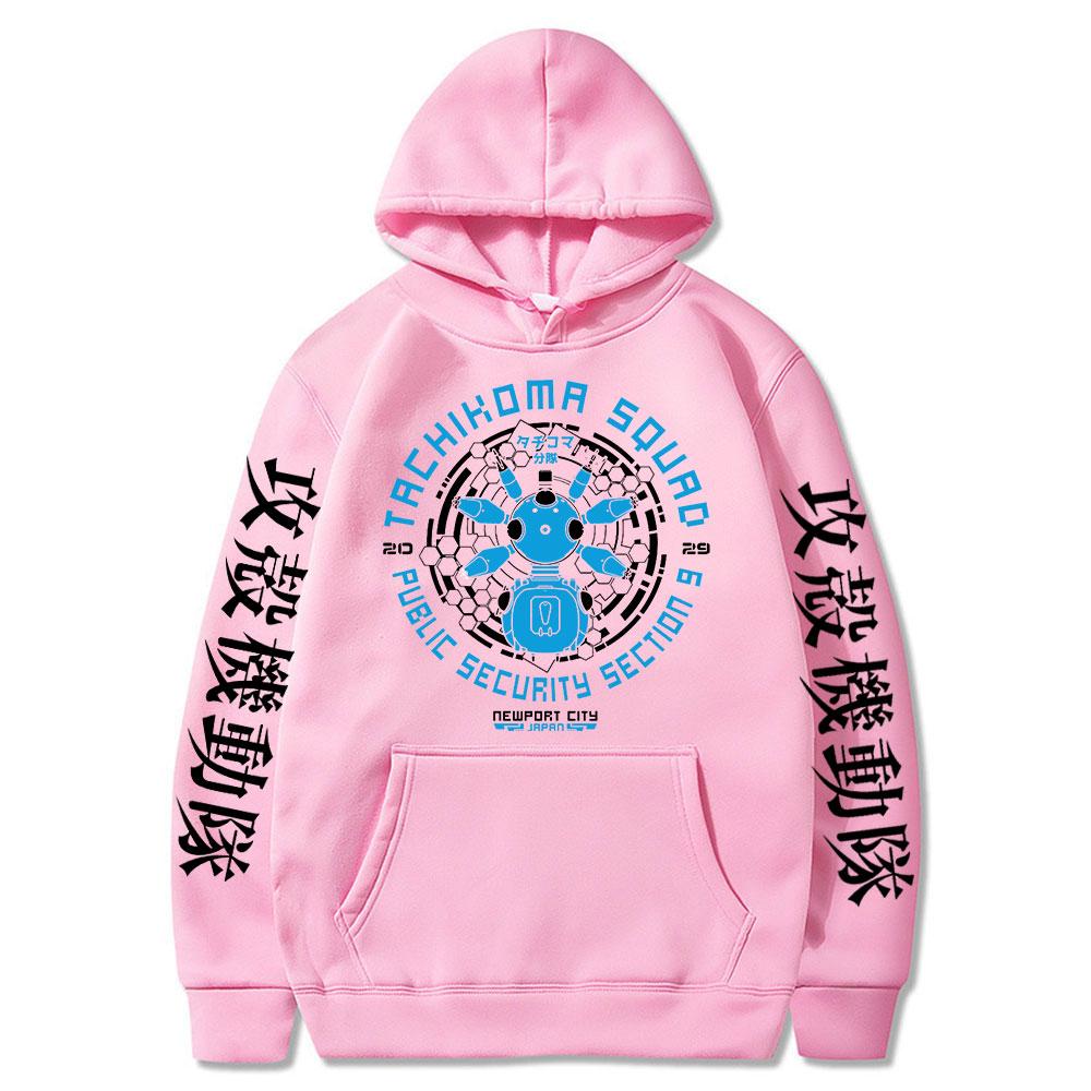 Япония Аниме Ретро Призрак в доспехах Толстовка Мужчины Женщины Длинный рукав Толстовка Gits Манга Tachikoma Squad Walker Robots Streetwear