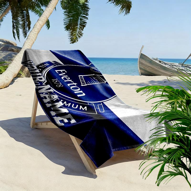 Custom Name,Everton FC Print Beach Towel, Large Soft Quick Dry Towel for Beach Camping Swimming
