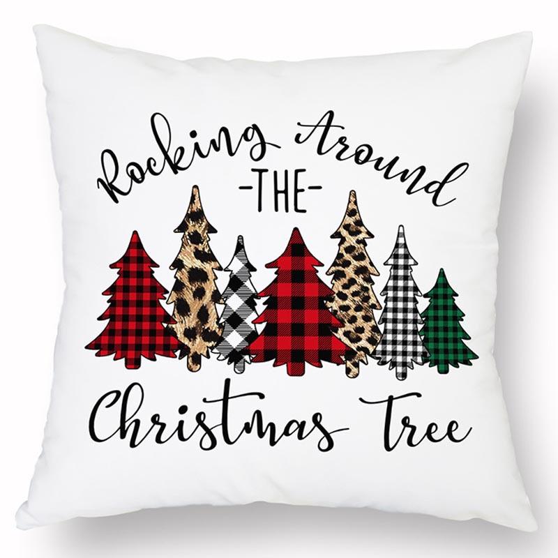 Новая Рождественская Льняная Наволочка с Принтом Домашний Диван Гостиная Праздничная Грязеотталкивающая Подушка