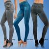 Women Denim Pants Pocket Slim Leggings Fitness Plus Size Leggins Length Jeans