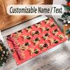 Pug Theme Crystal Velvet Floor Rug Personalized Custom Name Text Warm Carpet Home Decoration