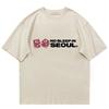 Tshirt Unisex Unisex No Sleep In Seoul Red Dice Graphic Letter Print Vintage Y2k Casual Korean Streetwear Loose Fit Tee Top