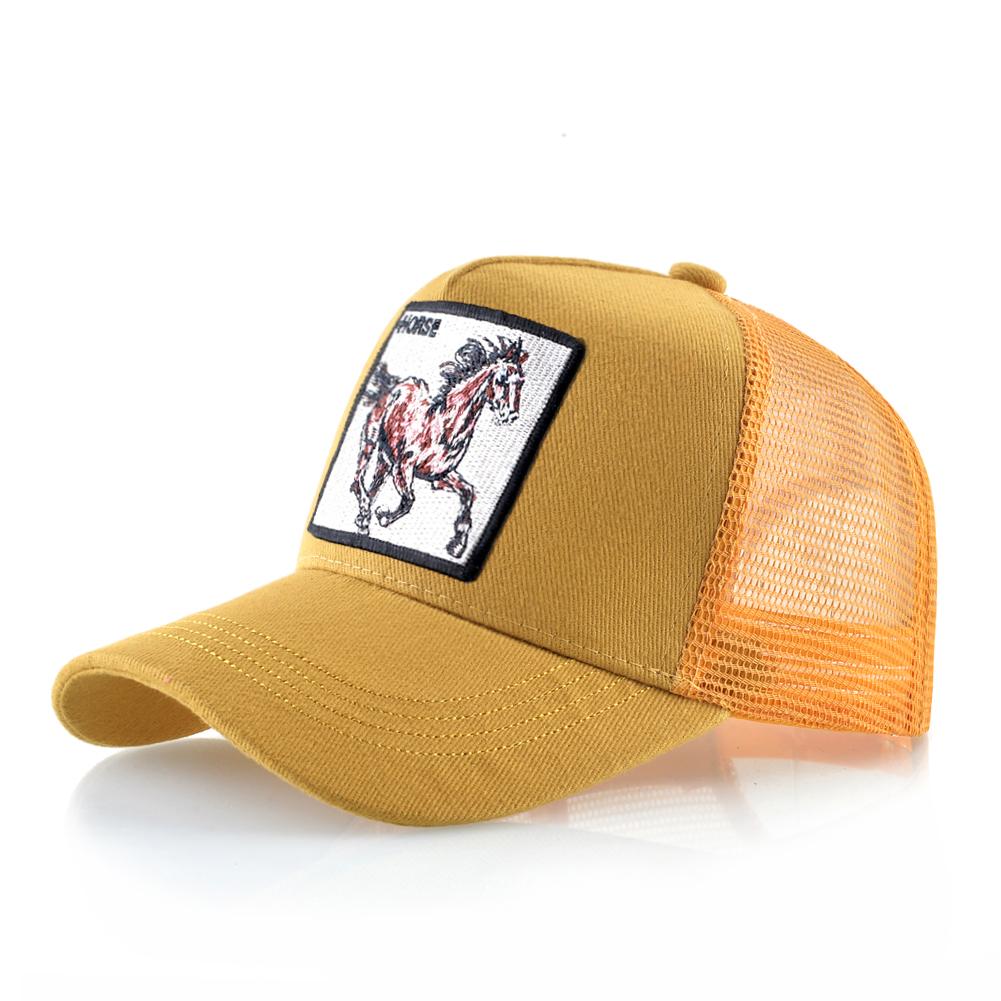 Новые модные бейсболки для мужчин и женщин, сетчатые бейсболки Snapback с вышивкой лошади, летние кепки с козырьком для дальнобойщика