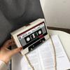Women Shoulder Bag  Tape Recorder Women's Bags Cute Funny Cartoon PU Leather Chain Crossbody Bag Female Day Clutches Bag C172