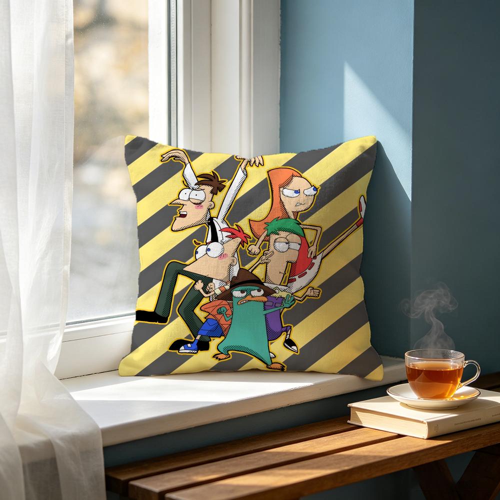 Cartoon PPhineas and Ferbing Cushion Cover Cushion Cover Set Pcs x x x Pillowcase Decorative Sofa Home Decor