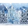 1pc 2D Winter Wonderland Backdrop - Ice City and Forest Scene Background Perfect for Christmas and Winter-Themed Parties No Po