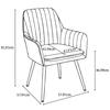 Dining Chair Set of 2 – Modern Fabric Chair With Armrest with Gilded Metal Legs Luxurious Dining Room Furniture for Living Room, Kitchen & Reception