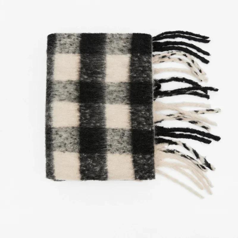 Winter Scarf For Women Men Cashmere Warm Plaid Pashmina Blanket Wraps Female Thick Soft Bufanda Tassel Shawl Long Poncho Echarpe