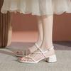French Silver-toed Roman Sandals Women's Summer New Skirt Is Beautiful, Not Tired, Thick Heels and High Heels