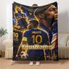 Mbappe Personalized Text Blanket Gift Customizable Blanket Durable Comfort Perfect for Office Sofa Living Room Home Decor Four Seasons Universal