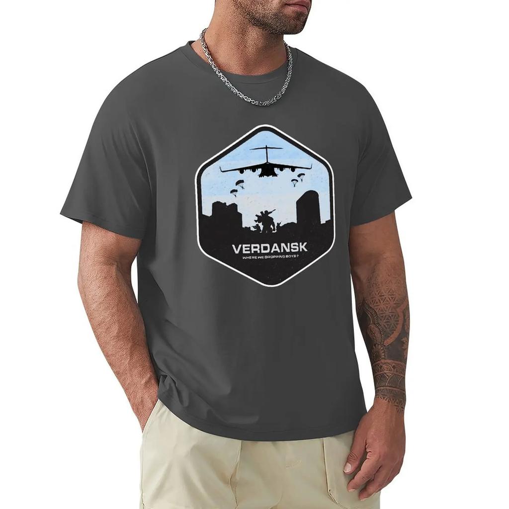 LIDU Верданск Warzone Королевская битва Классический Дизайн Одежды Аниме COD Black Ops Cold War 100% Хлопок Мужская Футболка