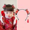 Flower Chinese New Year Headwear Braid Hair Hanfu Hair Sticks Children Wig Headband  Children