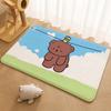 Cute Restrained Animal Anime Kwaii Floor Mat Floor Mat Soft Flannel Non-Slip Door  Rug for Living Room
