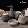 Ручная роспись Европейский стиль Ванная комната Пятипредметный керамический флакон для лосьона Набор принадлежностей для ванной комнаты Аксессуары для декора ванной комнаты