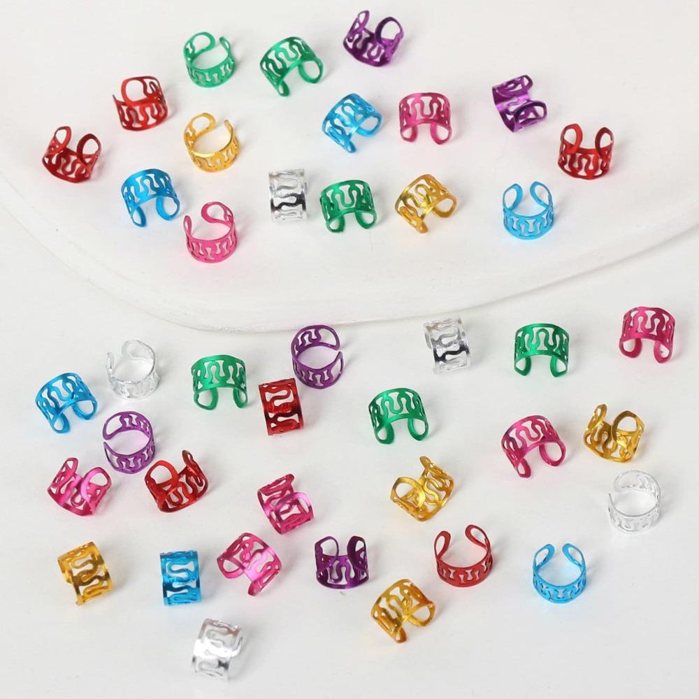 40pcs Dread Locks Dreadlocks Beads Hair Braiding Hair Braid Tubes Hollow Out Hair Ring Men
