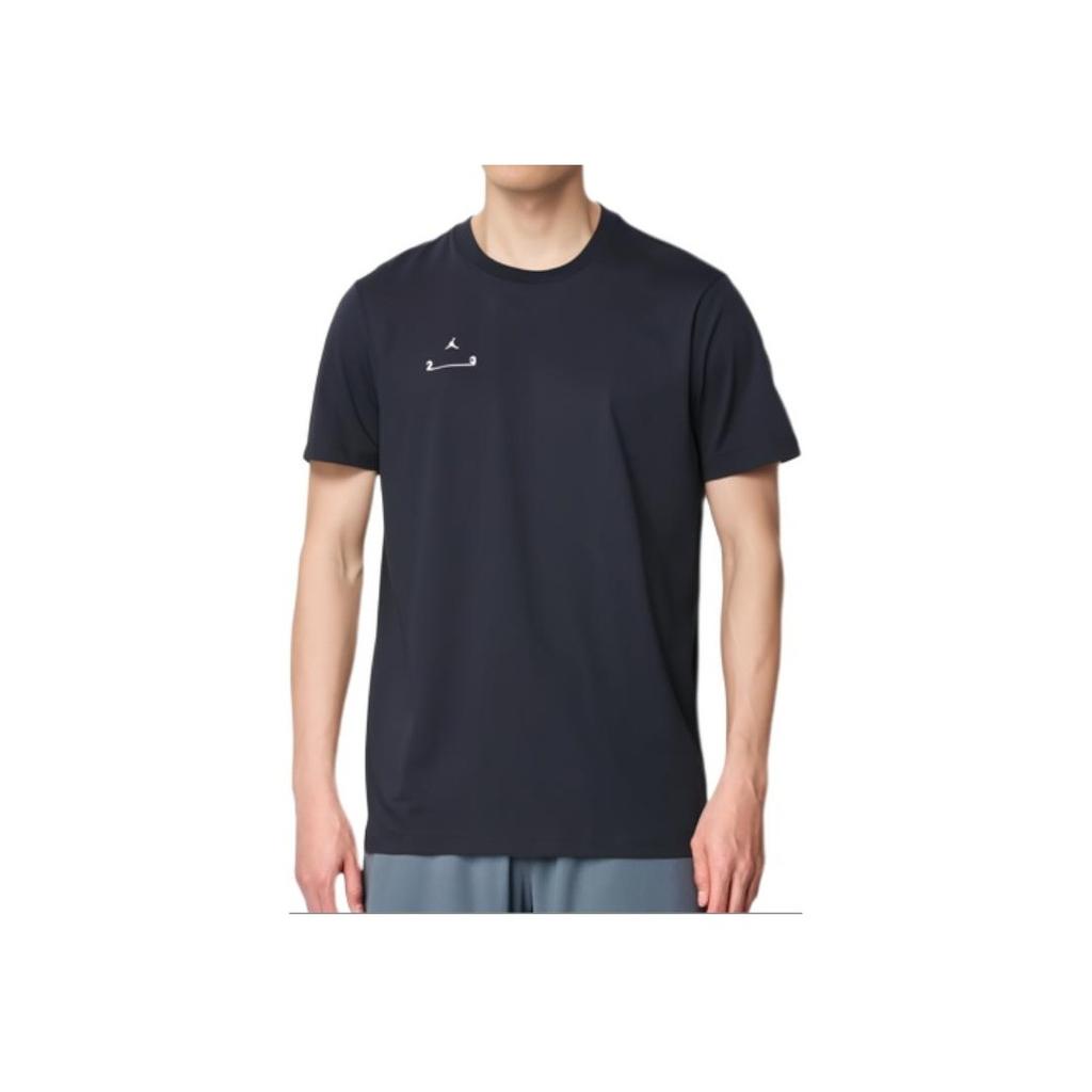 Jordan Solid Color Letter Logo Print American Retro Round Neck Casual Short Sleeve T-Shirt Men Tops Black DQ7359-010