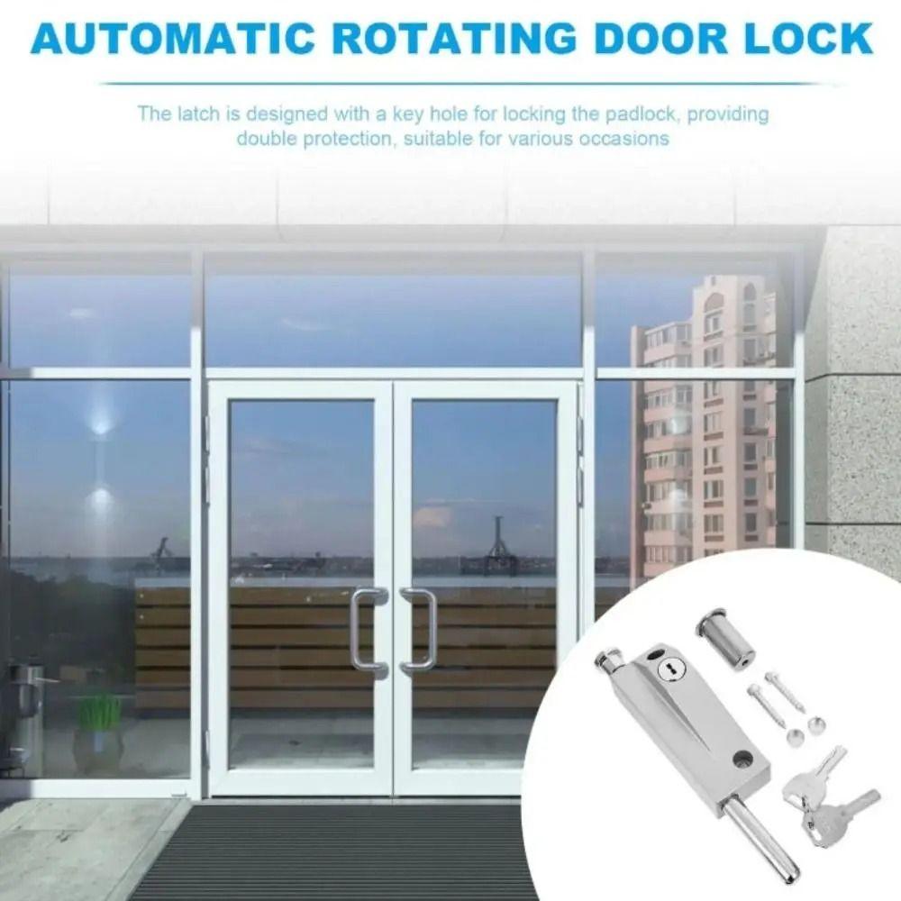 Stainless Steel Security Floor Lock Revolving Door Bolt Lock Commercial Building Entrance