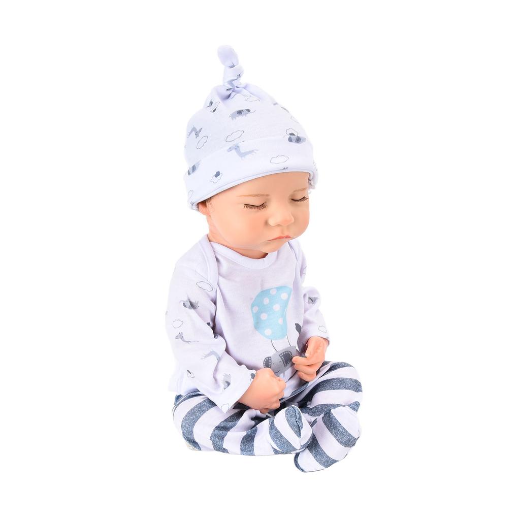 18inch Cute Lifelike Baby Boy Doll Short Hair High Simulation Vinyl Doll with Magnetic Pacifier