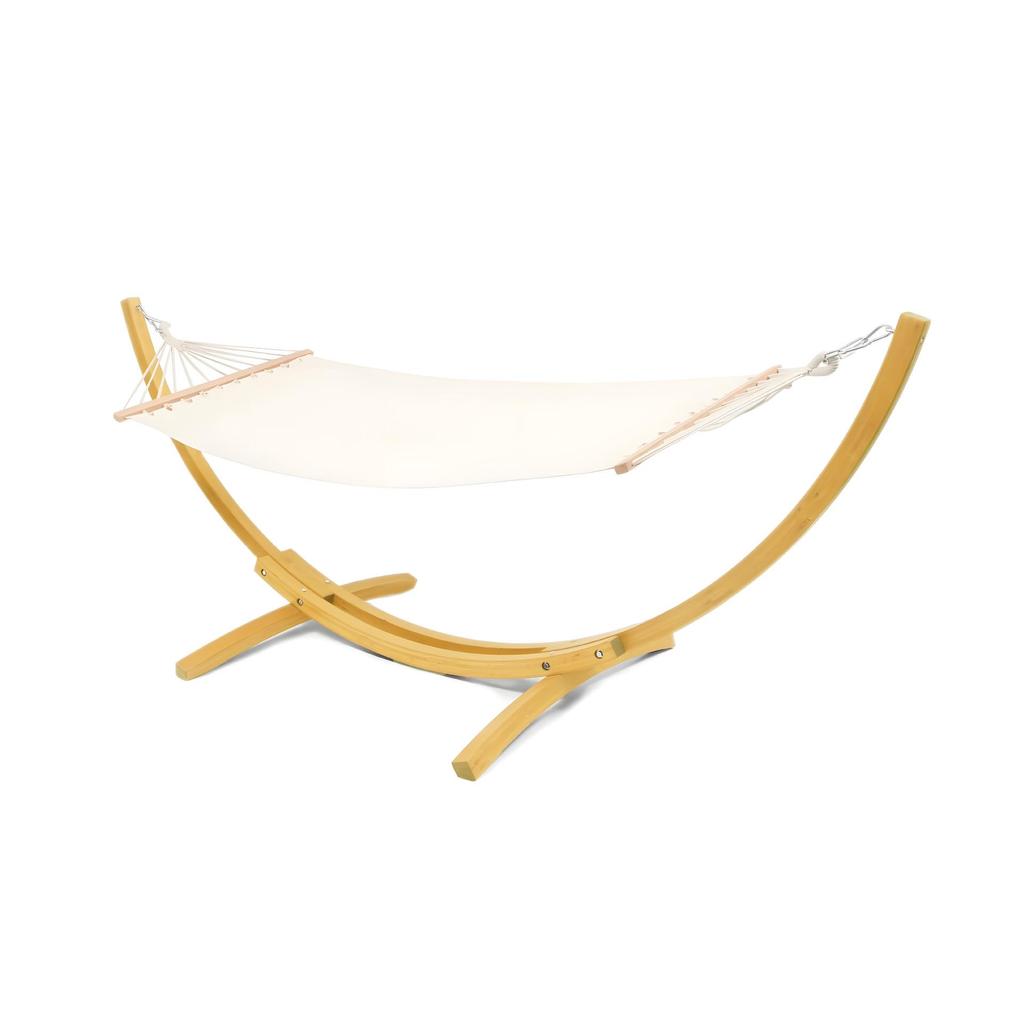 Outdoor Balcony Rocking Chair and Swing Hammock with Wooden Stand