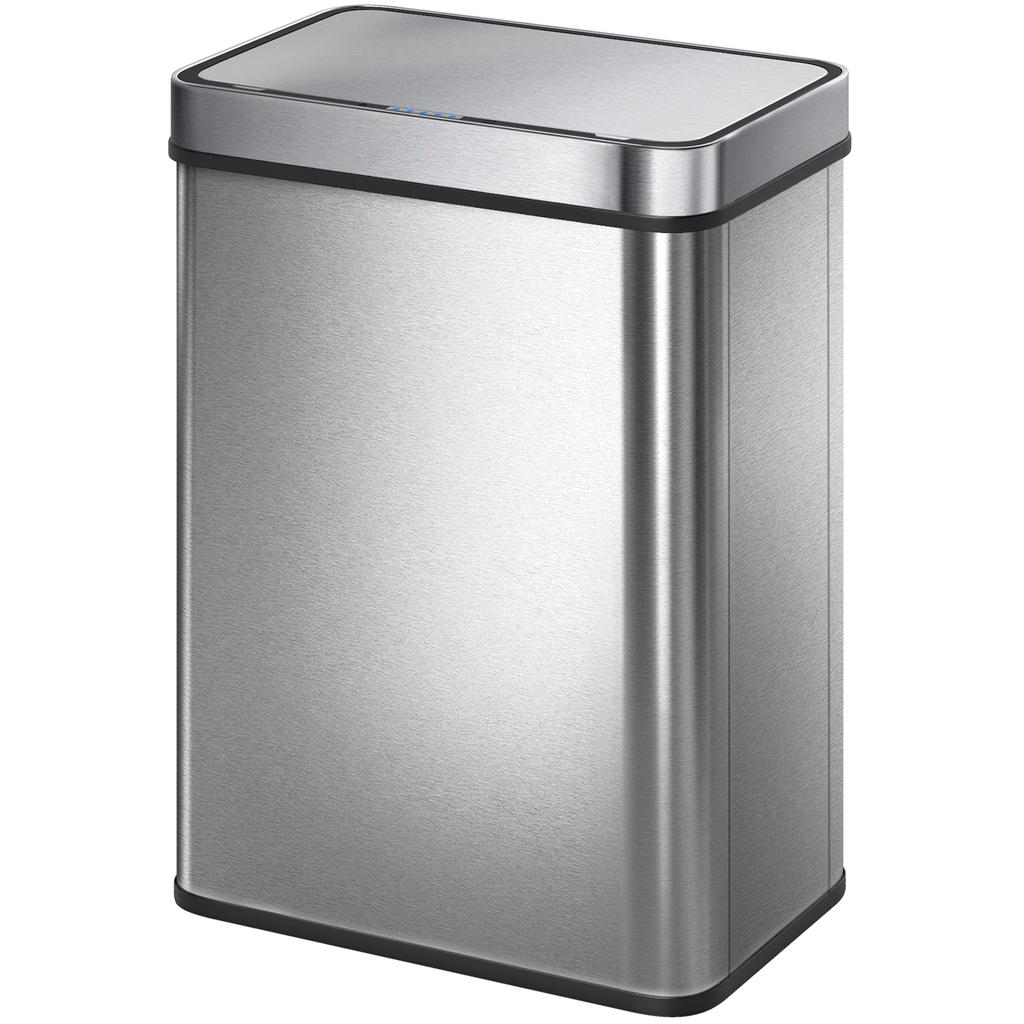 50 L Sensor Can, Sensor Bin with Soft-Close Lid, Fingerprint-Proof Stainless Steel, Silver Tone