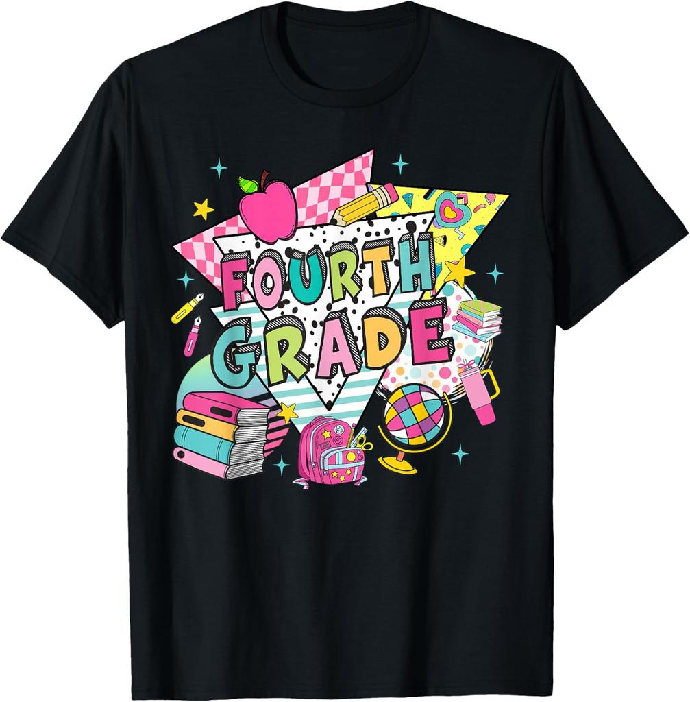 Fourth Grade Teachers Students Retro 90s Back To School unisex T-Shirt