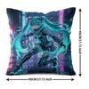 Hatsune Miku Cyberpunk Style Throw Pillow Anime Futuristic Cushion For Gaming Room Teens Room Sofa Bedroom Decor Gift For Fans