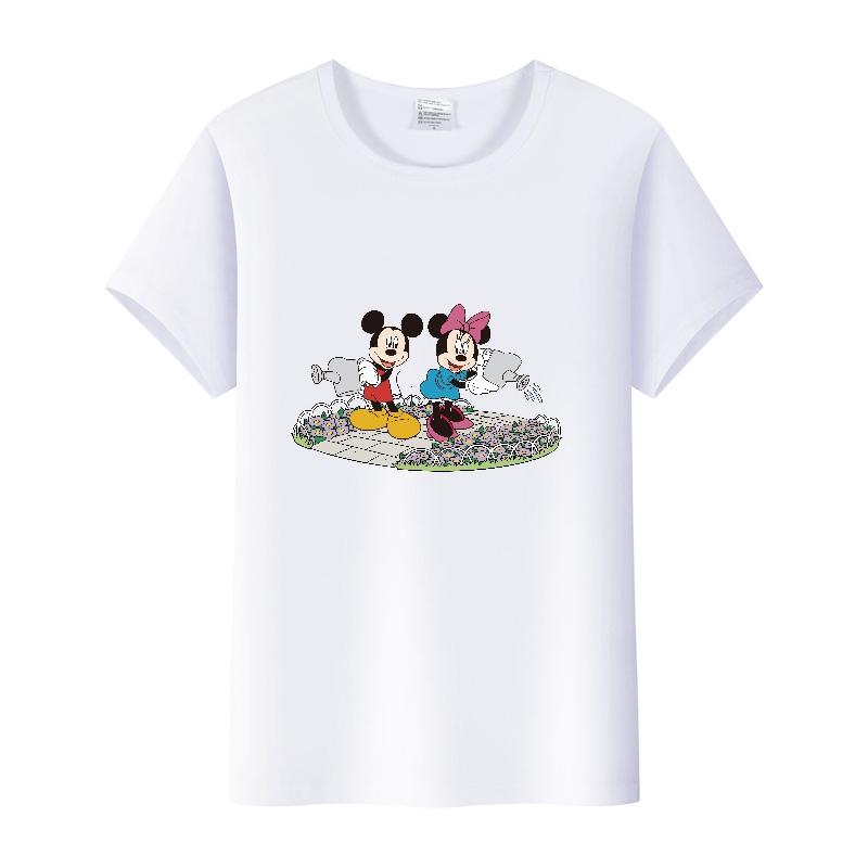 Vintage Disney Cartoon Men Tshirt Tops Summer Blouses Women Short Sleeve T-shirt Gothic Tee Ladies Mickey Mouse Graphic Clothes