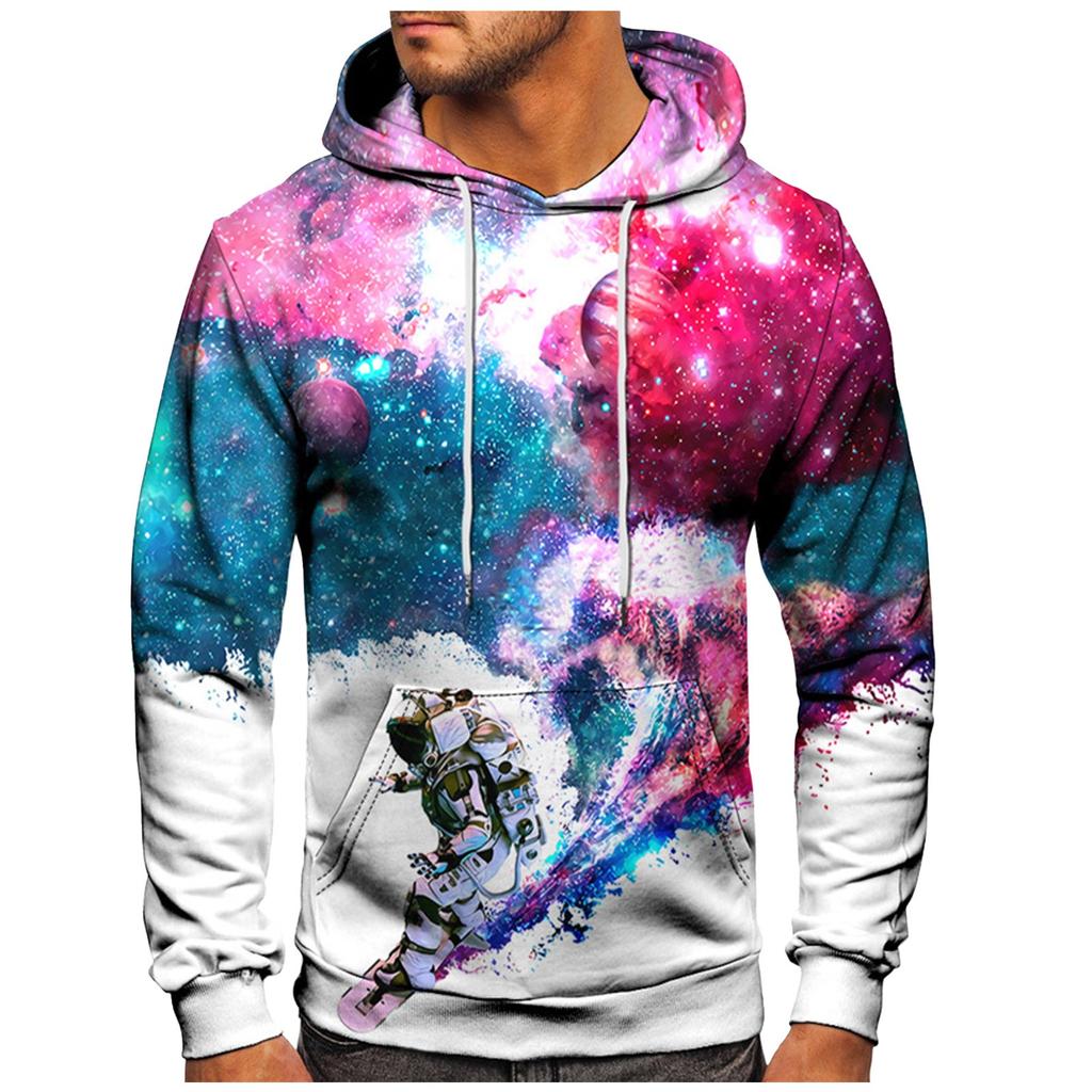 Men's Loose Printed Hooded Sweatshirt Men's Casual Fashion Sports Sweatshirt
