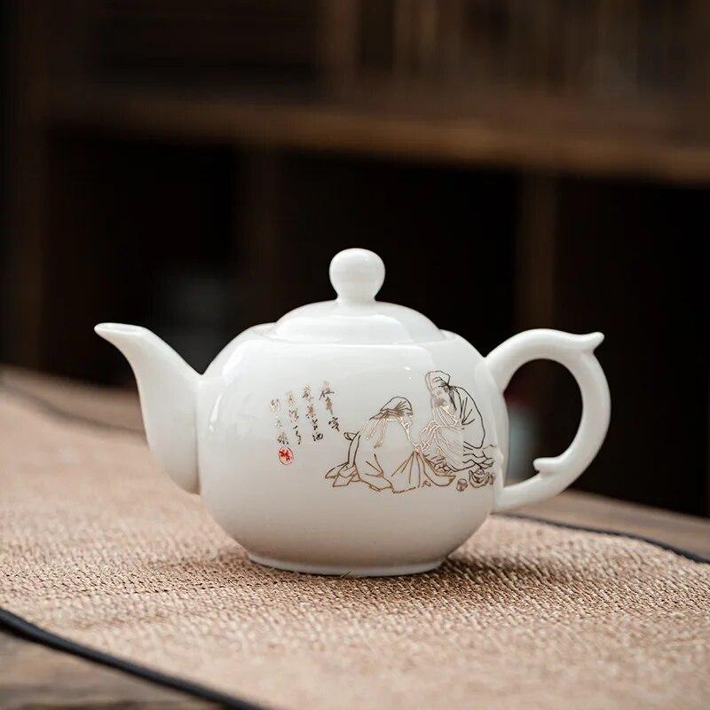 Style 300ml Tea Pot Ceramic Crafts Home Furnishing Decoration Tea Pet Ornaments Pure Teapot Gift Kung Fu Tea