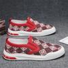 Spring Men Canvas Casual Shoes Fashion Print Flat Shoes Youth Street Cool Slip-on Loafers