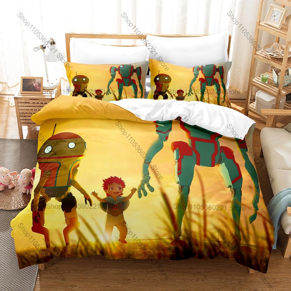 New Eden E92 Maintenance Robot A37 Scout Robot Post-Apocalyptic Pastoral Farm HD Print Bedding Set Duvet Cover + 2 Pillowcases