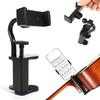 Guitar Phone Holder Adjustable Guitar Mount for 6-10.5cm Thick Guitar Ukulele Bass Mobile Phone Support Clamp for Live Video Recording Broadcast