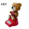 Solar Powered Car Accessory Ornament, Love Bear Shaking Head Dancing Doll, Auto Automatic Toy Interior Accessories, Romantic Dashboard Decoration,