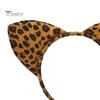 Обруч для волос с леопардовым узором, декор для ушей, повязка на голову для рождественской вечеринки, повязка на голову с изображением животных, тканевый головной убор