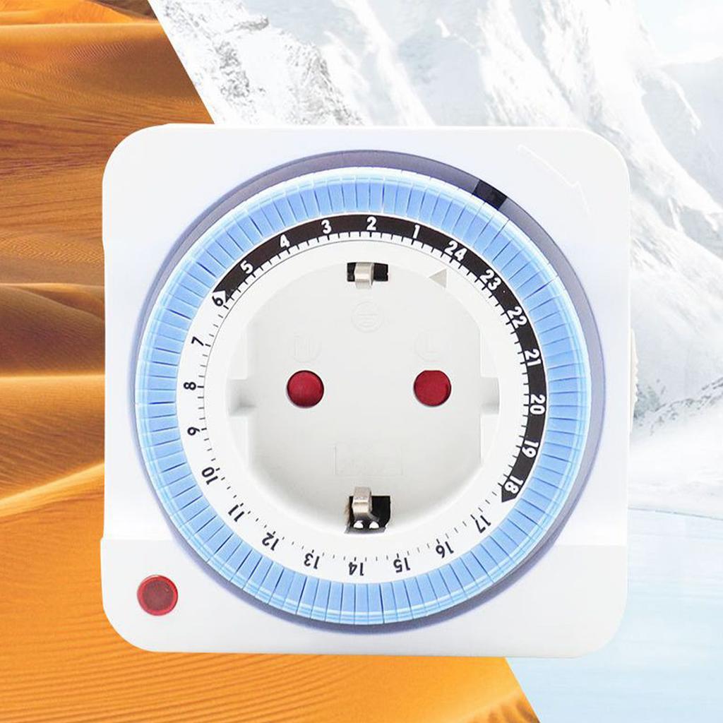 Розетка с 24-часовым таймером Механический программируемый переключатель Электрическая В помещении Настенная вилка