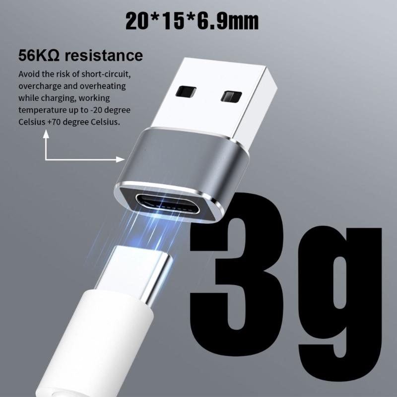 Металлический USB-адаптер на Type C OTG Простая установка Plug and Play Для мобильных устройств и ПК Быстрая передача файлов 480 Мбит/с