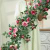 Artificial Sweetheart Roses Vine Silk Flowers Rattan Cafe Decorative Simulation Rose Plant Fake Flower Vines Bar Decoration