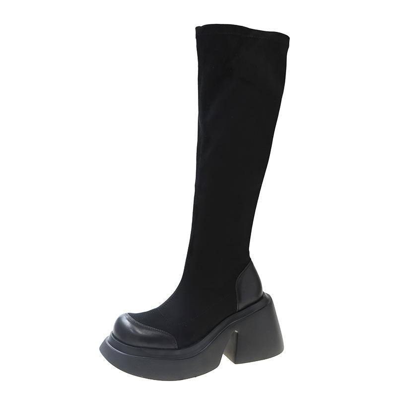 Но сапоги до колена женские новые модные сапоги темпераментные модные сапоги кексы толстые подошвы рыцарские сапоги