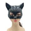 Breathable Halloween Face Mask Catw Woman Mask, Black Cat Eye Costume Soft Latex Leather Look Accessory for Masquerade Superhero Cosplay Party