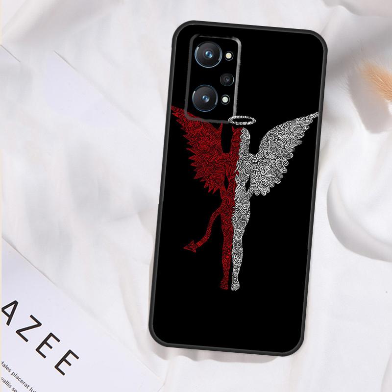Чехол Ангел Дьявол для Realme 15 13 12 11 14 Pro Plus GT6 GT7 Pro C55 C15 C35 C33 C61 C63 C65 C67 C71 C75
