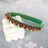 Christmas Headband Red Green Bell Decor Girls Headdress Holiday Season Party Hair Hoop Hair Accessory