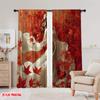 2pcs,2D Plane Printing Popular Curtains Autumn Leaf Polyester (without Rod) Decorations Outdoor for Living Room and Bedroom