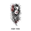 New Design 3D Black Realistic Temporary Tattoo Fire Lion Tiger Wolf Flower Skull Halloween Fake Half Arm Sleeve Tattoos Stickers