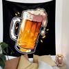 Frothy Beer Mug Cartoon Design Patterned Tapestry Decorative Wall Hanging, Home Bedroom Living Room Decor