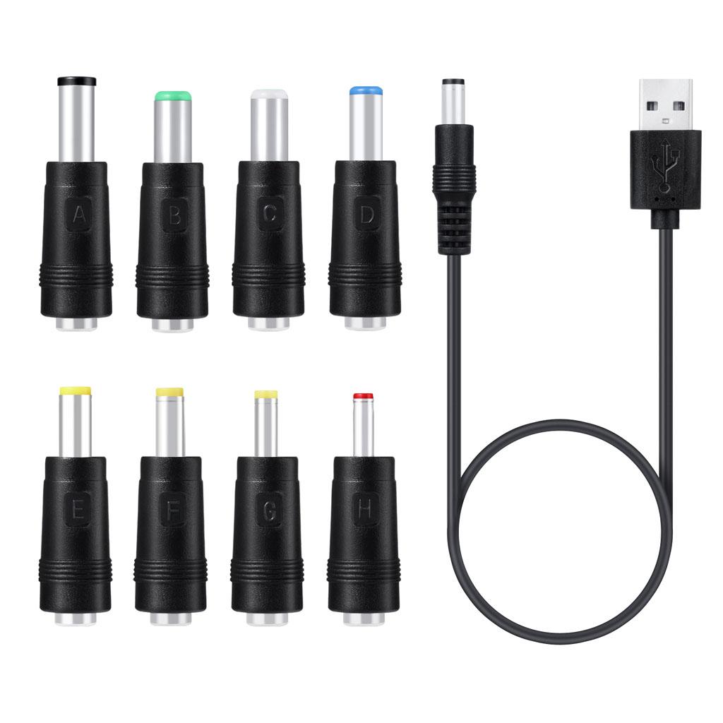 USB на DC штекер, 8-в-1 USB штекер на DC полый штекер кабель, Кабель питания, Адаптерный кабель с 8 штекерами для роутеров, Ke