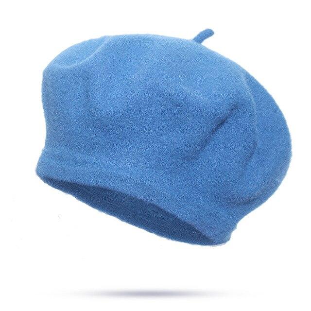 Women Girl Beret Warm Wool Winter Beanie Hat Cap Vintage Plain Beret Hats Solid Color Elegant Lady Winter Caps Dropshipping