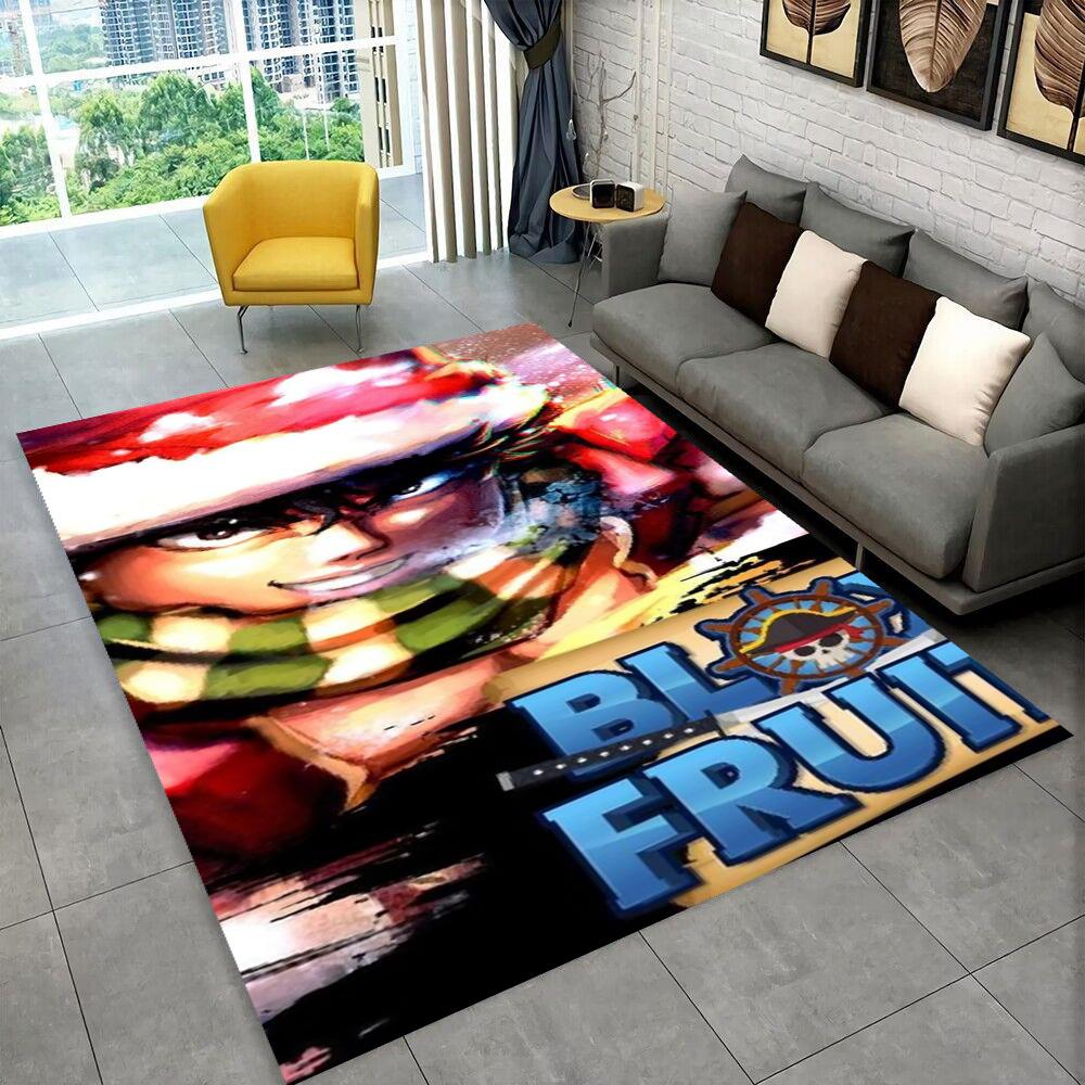 3D B-Blox Fruit Cartoon Game Gift Carpet Rug for Living Room Bedroom Home Sofa Decoration,kids Play Non-slip Floor Mat