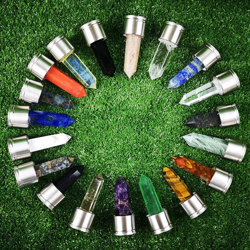 Elixir Quartz Crystal Water Bottle With Natural Obelisk Point For Powerful Reiki Healing