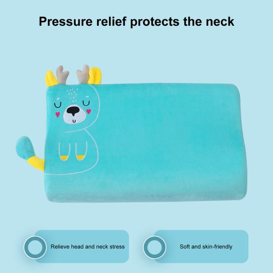 Эргономичная детская подушка в форме клина с волной, мягкая и эластичная пена с эффектом памяти, с вышивкой из мультфильмов, моющийся чехол, поддерживающая подушка для лучшего качества сна