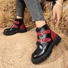 Winter Round Toe Comfortable Low Heel Mid Length Boots Fashionable New Style Elegant Buckle Casual Knight Boots for Women